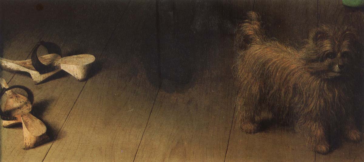 Jan Van Eyck Detail of  Betrothal of the Arnolfinis